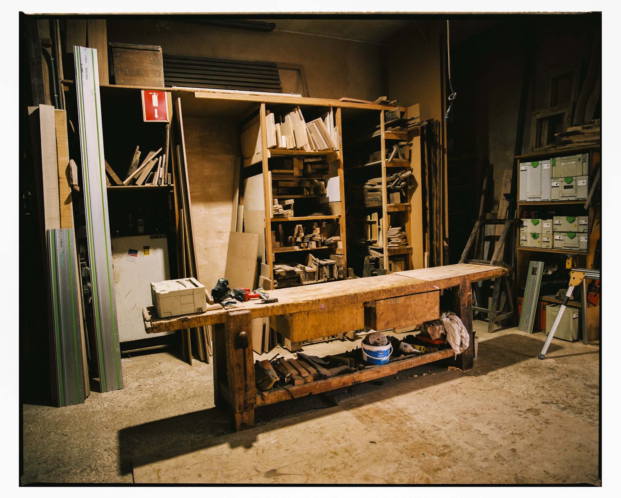 A commissioned piece taking shape on the workbench.